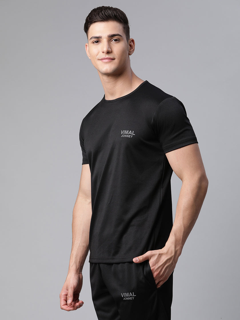 Mack Jonney Dryfit Solid Black Tracksuit for Men