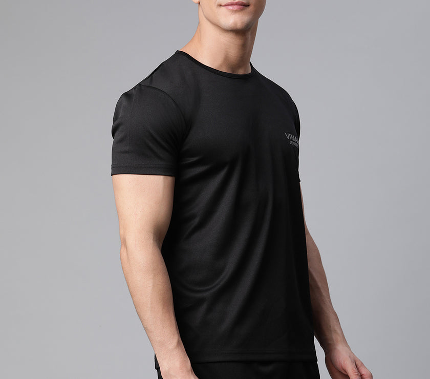 Mack Jonney Dryfit Solid Black Tracksuit for Men