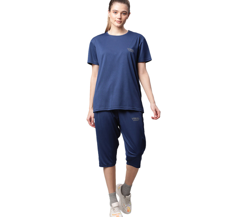 Mack Jonney Dryfit Solid Blue Tracksuit for Women
