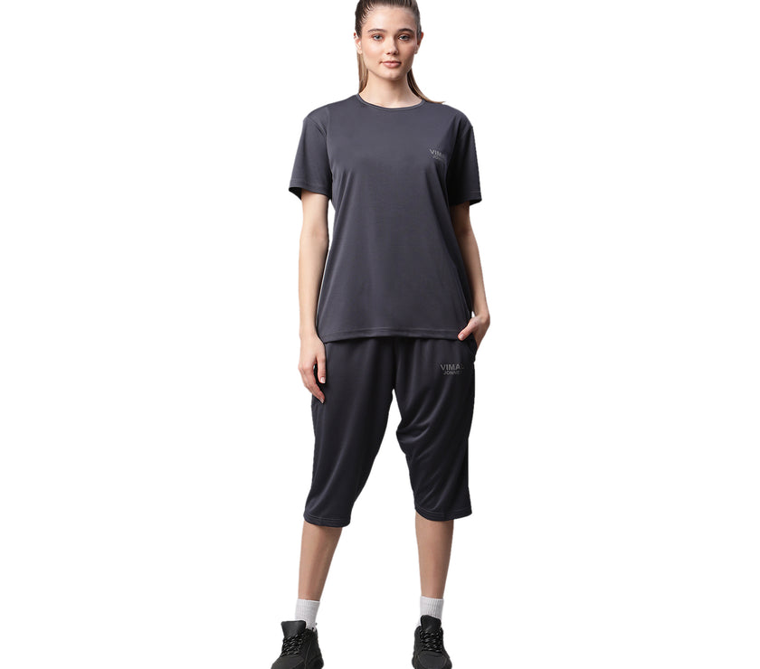 Mack Jonney Dryfit Solid Grey Tracksuit for Women