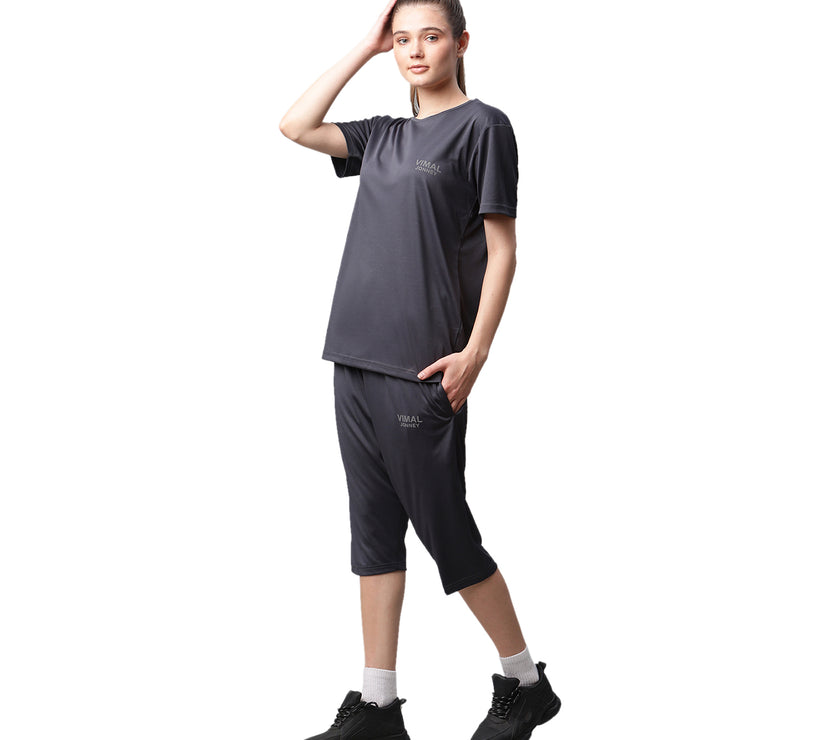 Mack Jonney Dryfit Solid Grey Tracksuit for Women