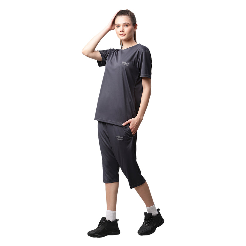 Mack Jonney Dryfit Solid Grey Tracksuit for Women