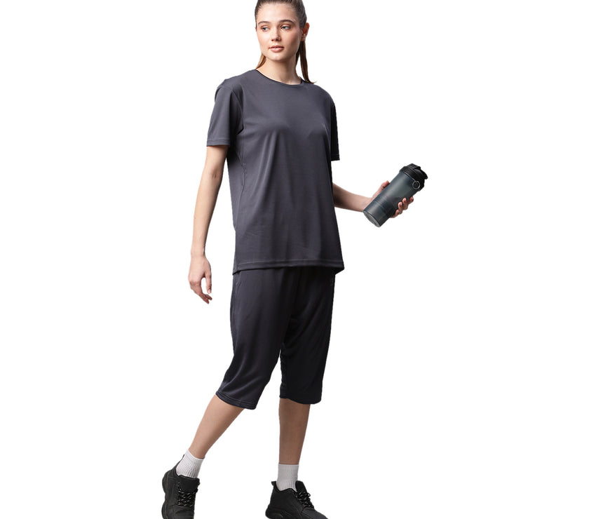 Mack Jonney Dryfit Solid Grey Tracksuit for Women