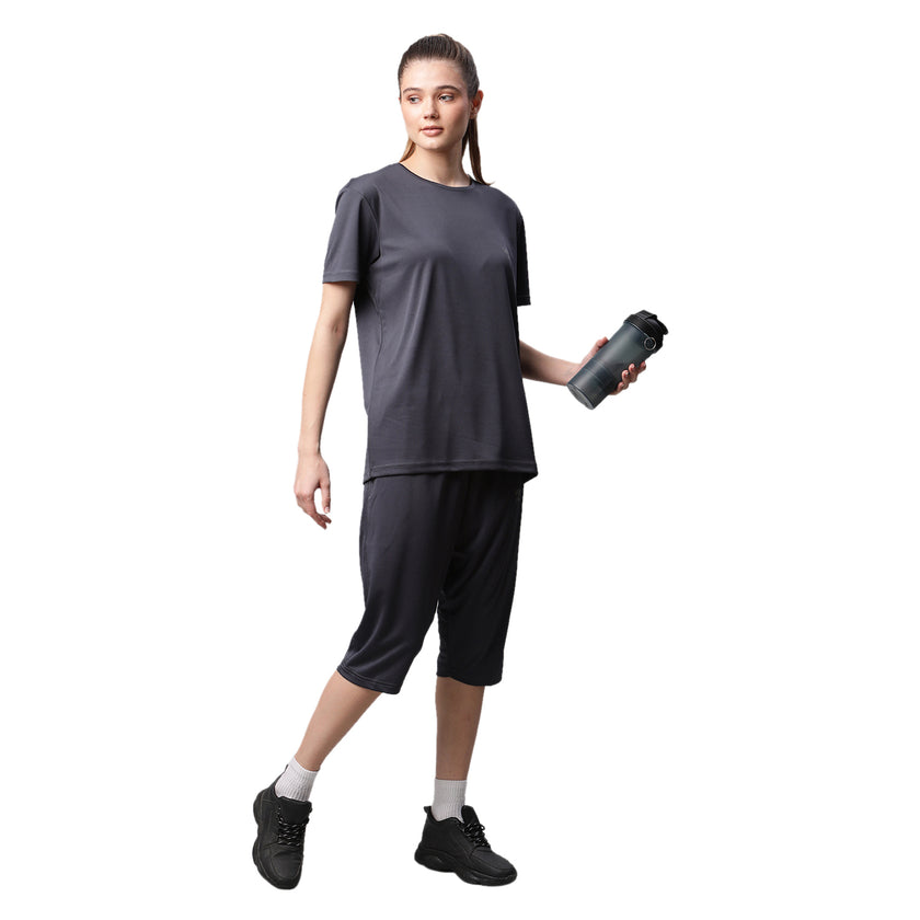 Mack Jonney Dryfit Solid Grey Tracksuit for Women