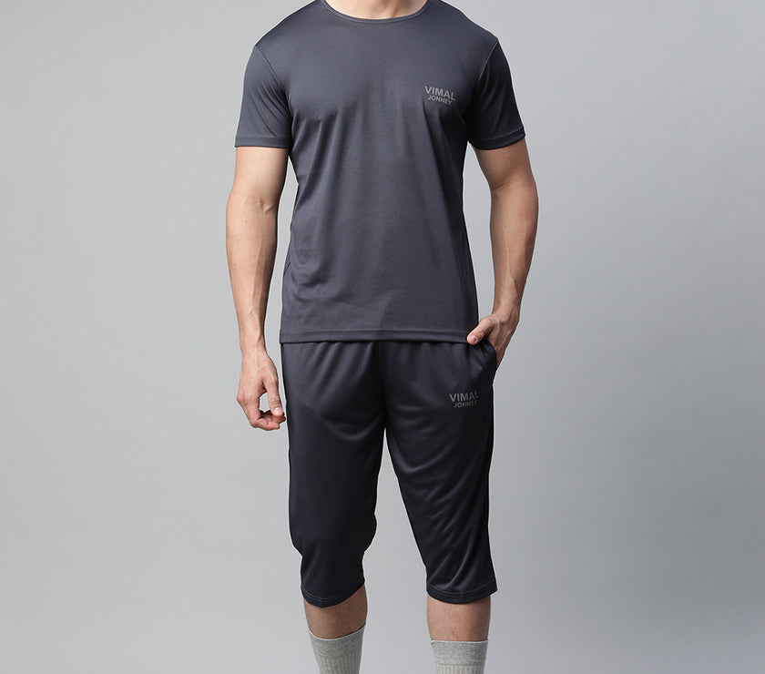 Mack Jonney Dryfit Solid Grey Tracksuit for Men
