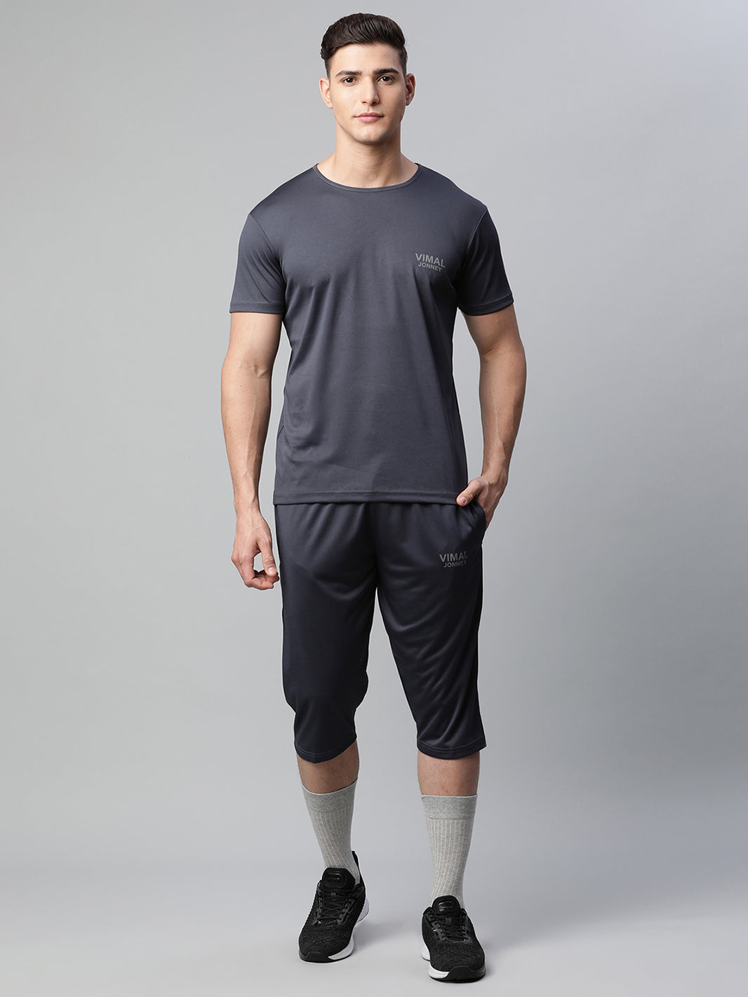 Mack Jonney Dryfit Solid Grey Tracksuit for Men