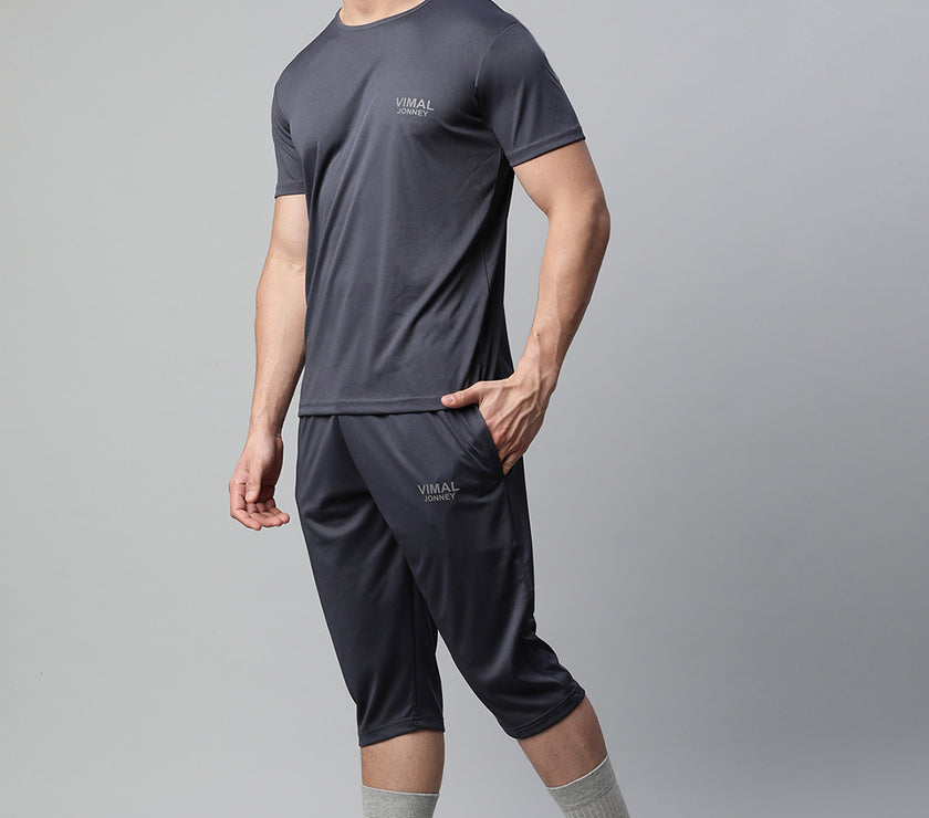 Mack Jonney Dryfit Solid Grey Tracksuit for Men