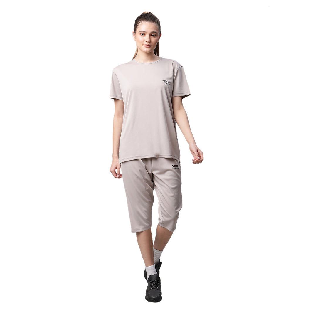 Mack Jonney Dryfit Solid Light Grey Tracksuit for Women