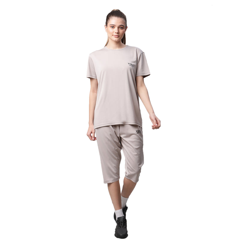 Mack Jonney Dryfit Solid Light Grey Tracksuit for Women