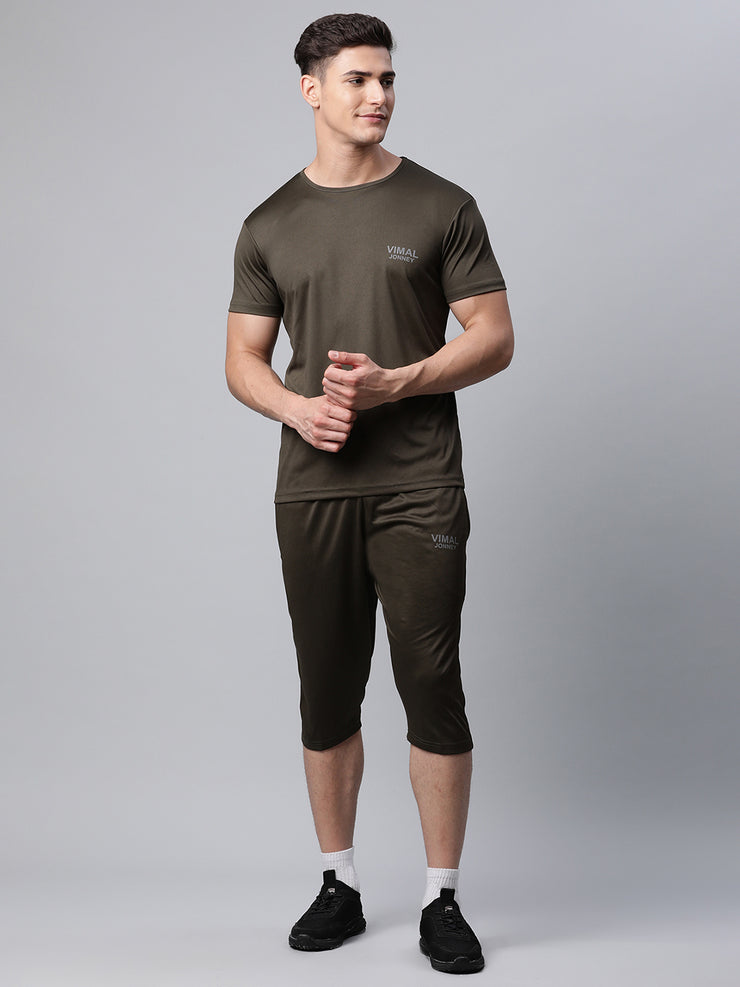 Mack Jonney Dryfit Solid Olive Tracksuit for Men