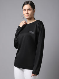 Mack Jonney Dryfit Lycra Black FullSleeve T-Shirt For Women
