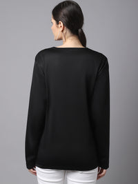 Mack Jonney Dryfit Lycra Black FullSleeve T-Shirt For Women