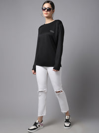 Mack Jonney Dryfit Lycra Black FullSleeve T-Shirt For Women