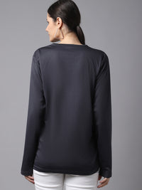Mack Jonney Dryfit Lycra Grey FullSleeve T-Shirt For Women