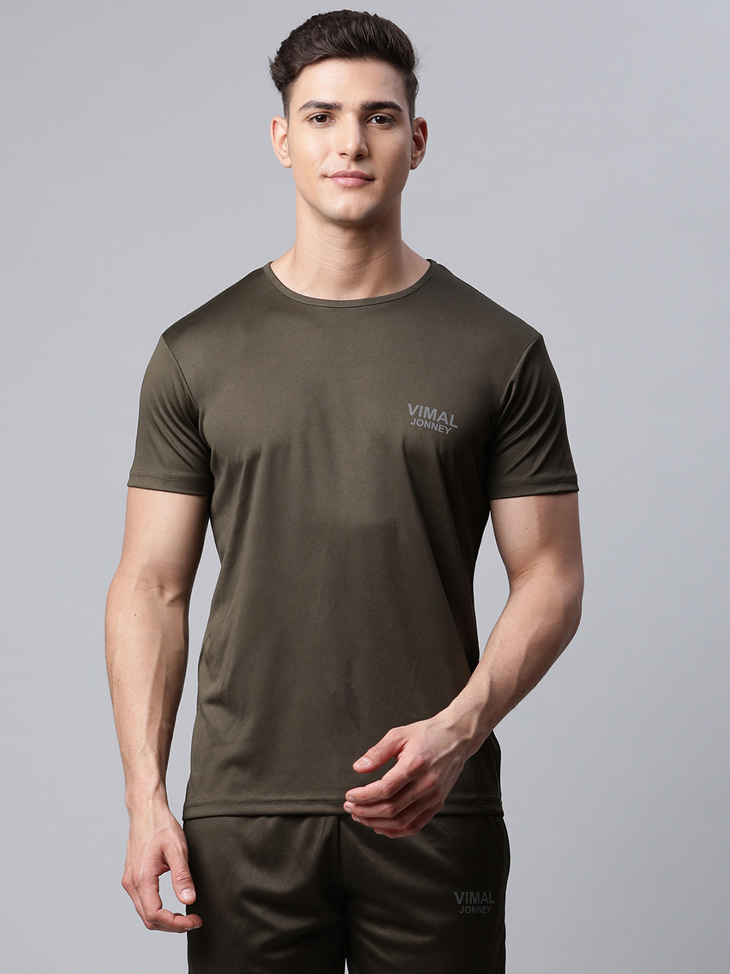 Mack Jonney Dryfit Solid Olive T-shirt for Men