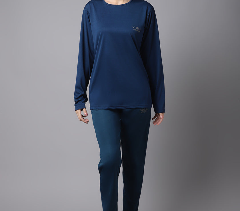 Mack Jonney Dryfit Lycra Blue Tracksuit for Women