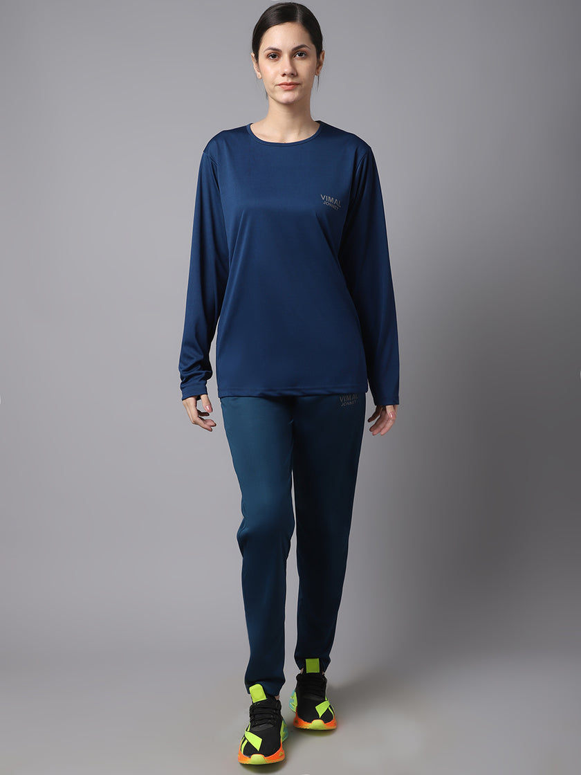 Mack Jonney Dryfit Lycra Blue Tracksuit for Women
