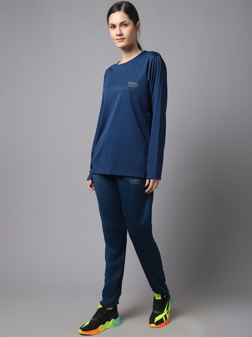 Mack Jonney Dryfit Lycra Blue Tracksuit for Women