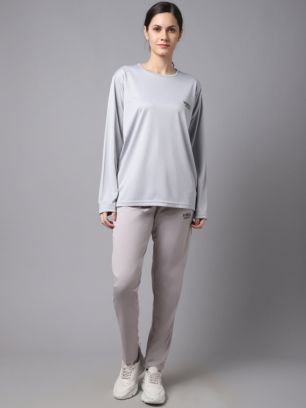 Mack Jonney Dryfit Lycra Light Grey Tracksuit for Women