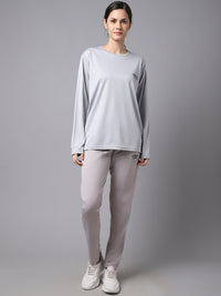 Mack Jonney Dryfit Lycra Light Grey Tracksuit for Women