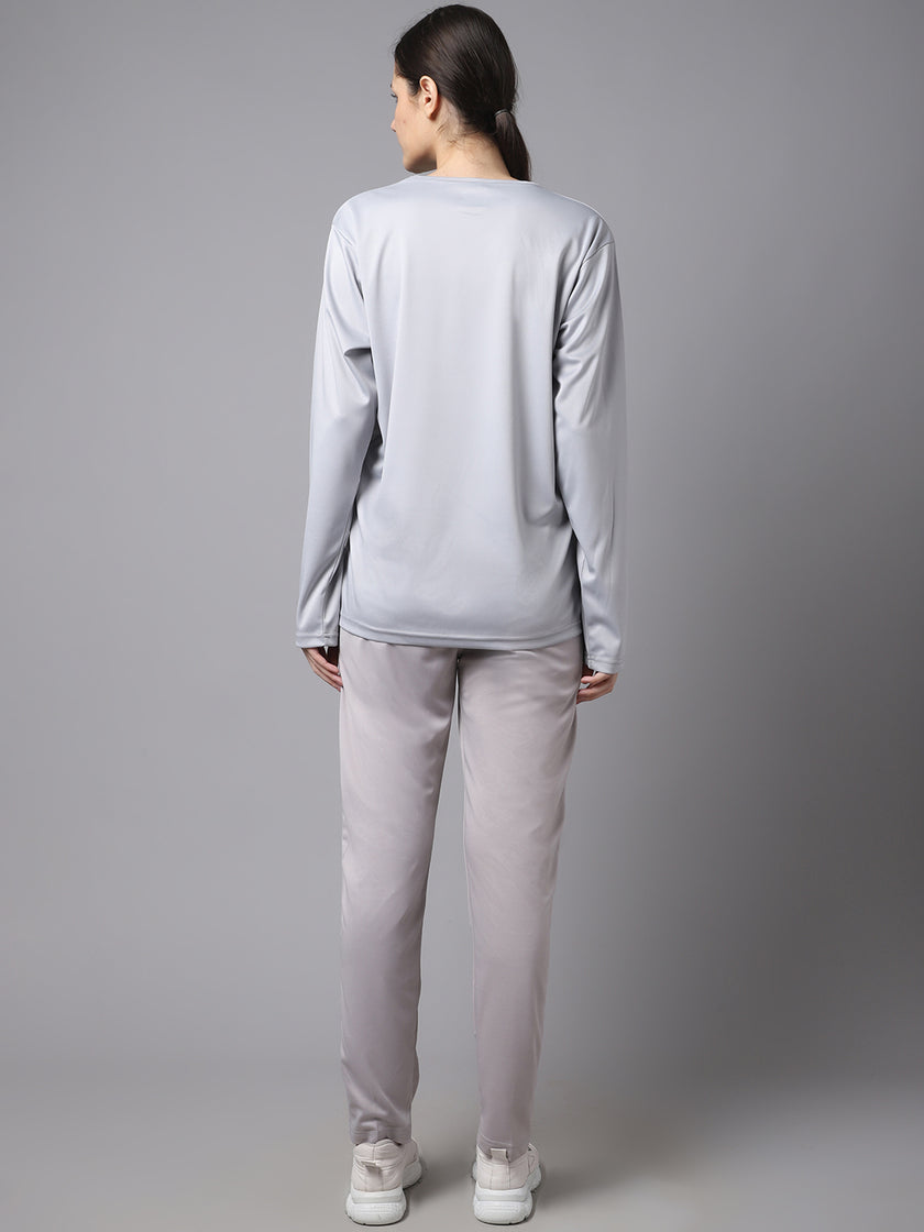 Mack Jonney Dryfit Lycra Light Grey Tracksuit for Women