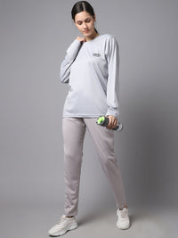 Mack Jonney Dryfit Lycra Light Grey Tracksuit for Women