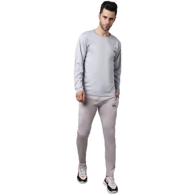 Mack Jonney Dryfit Lycra Light Grey Tracksuit for Men