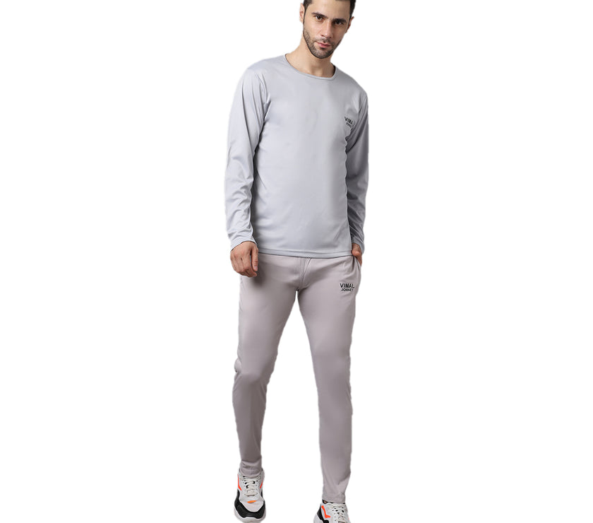 Mack Jonney Dryfit Lycra Light Grey Tracksuit for Men