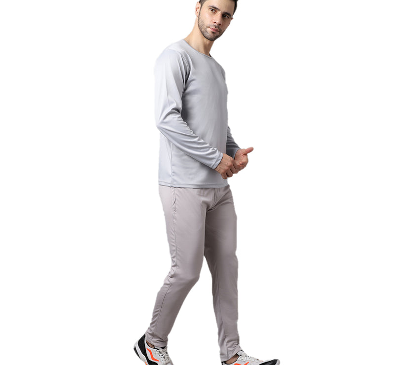 Mack Jonney Dryfit Lycra Light Grey Tracksuit for Men