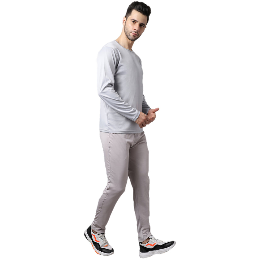 Mack Jonney Dryfit Lycra Light Grey Tracksuit for Men
