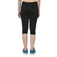 Mack Jonney Black 3/4th Capri For Women's