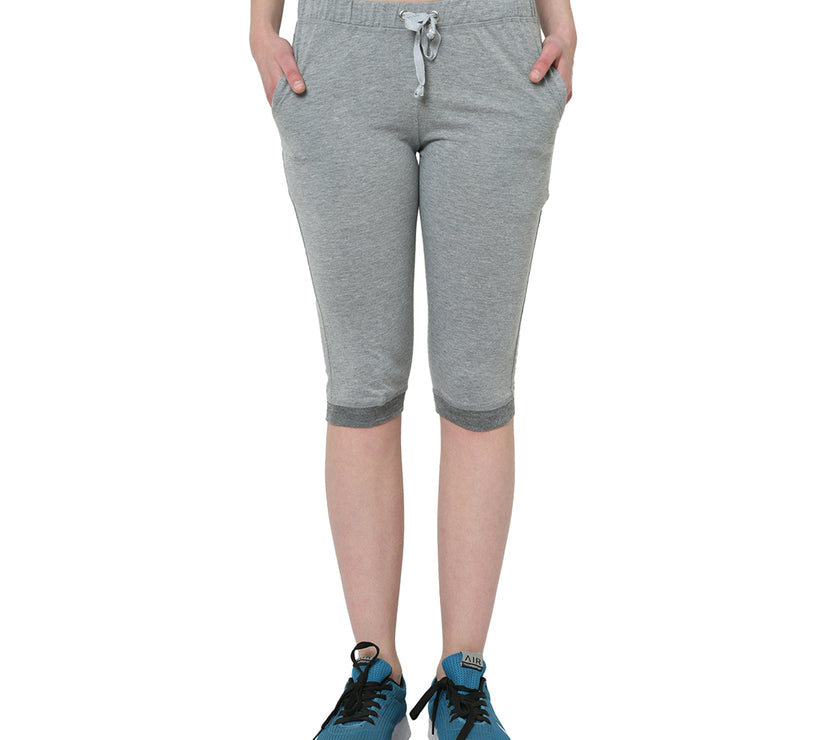 Mack Jonney Silver 3/4th Capri For Women's