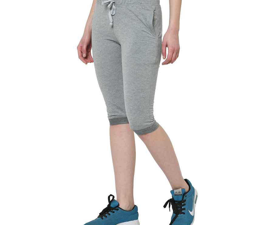 Mack Jonney Silver 3/4th Capri For Women's