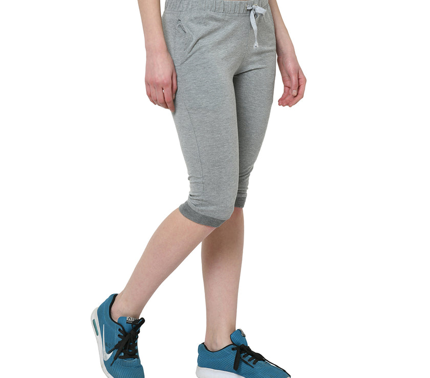 Mack Jonney Silver 3/4th Capri For Women's