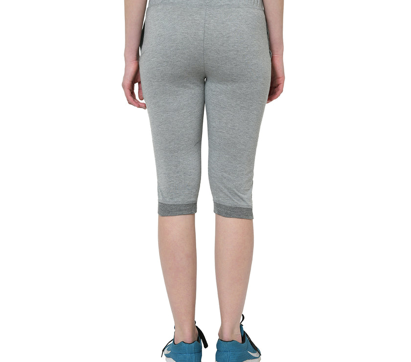 Mack Jonney Silver 3/4th Capri For Women's