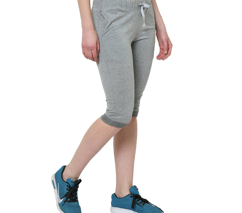 Mack Jonney Silver 3/4th Capri for Women