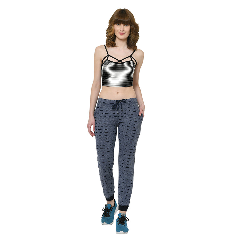 Mack Jonney Blue Trackpant For Women's