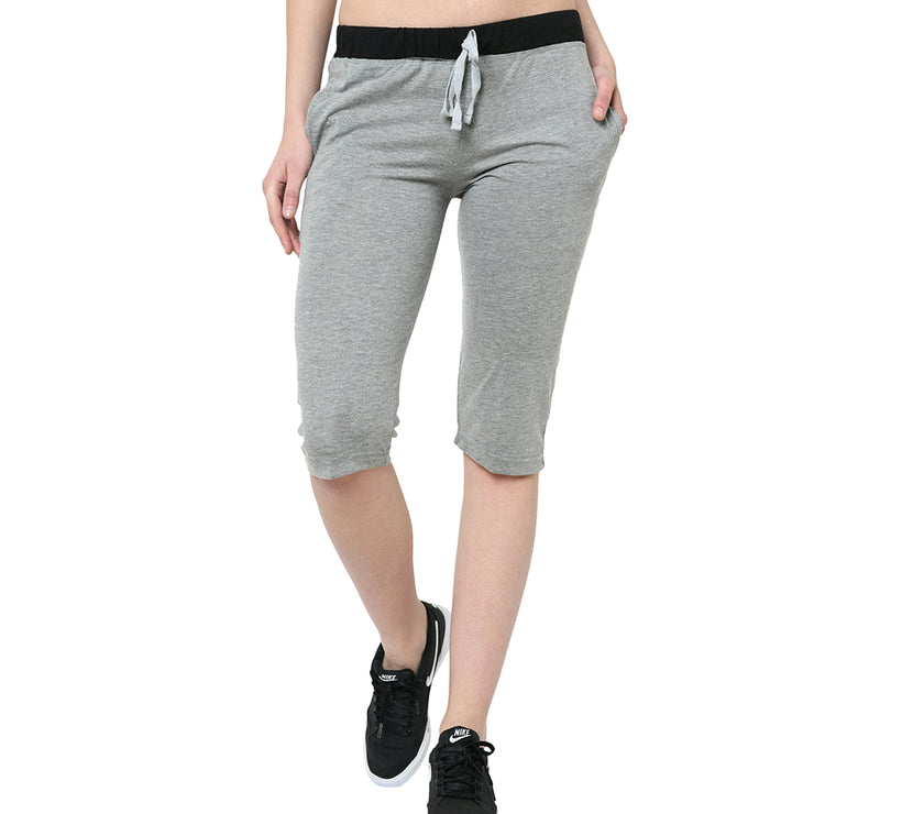 Mack Jonney Silver 3/4th Capri For Women's