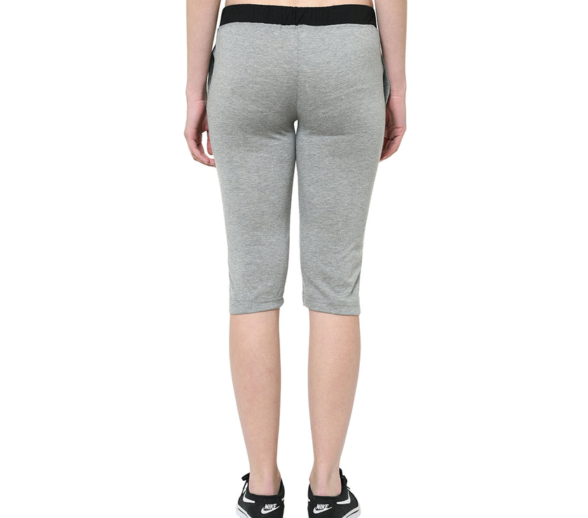 Mack Jonney Silver 3/4th Capri For Women's