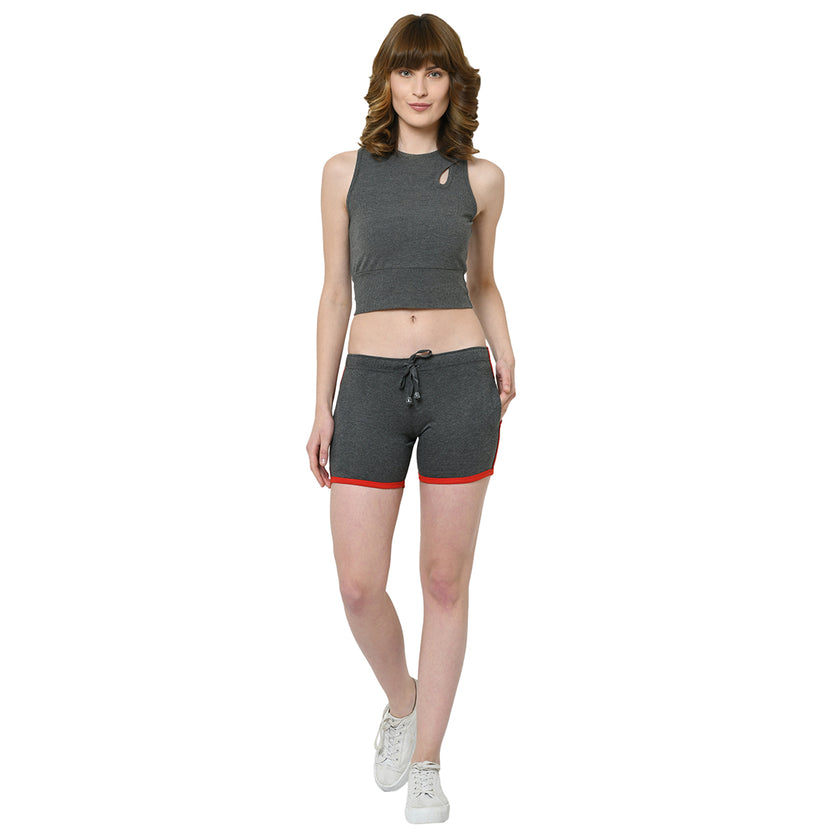 Mack Jonney Grey Color Shorts For Women