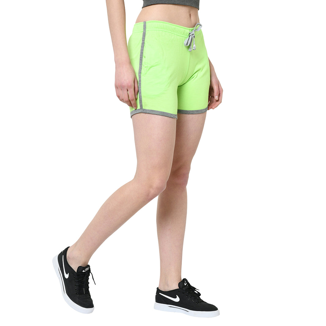 Mack Jonney Green Color Shorts For Women