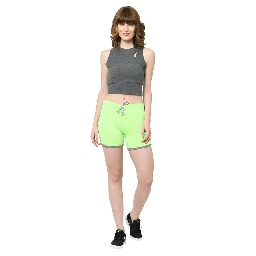 Mack Jonney Green Color Shorts For Women