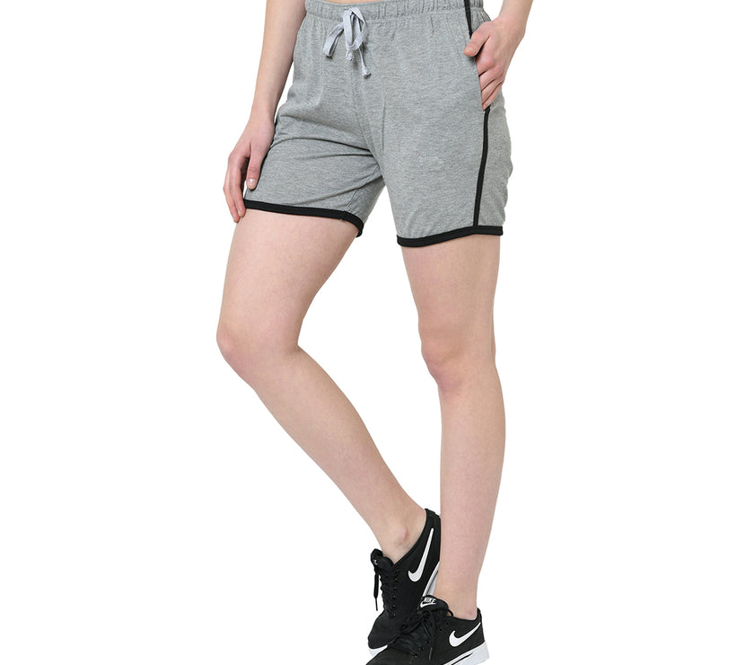Mack Jonney Silver Color Shorts For Women
