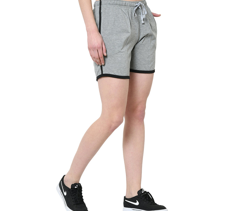 Mack Jonney Silver Color Shorts For Women