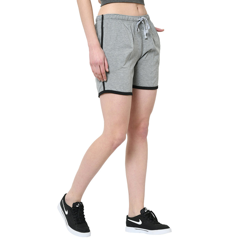 Mack Jonney Silver Color Shorts For Women