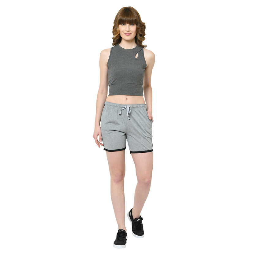 Mack Jonney Silver Color Shorts For Women