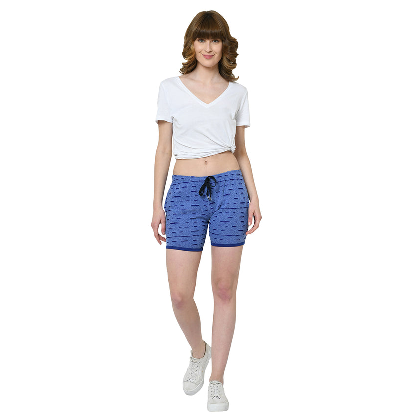 Mack Jonney Sky Blue Color Shorts For Women