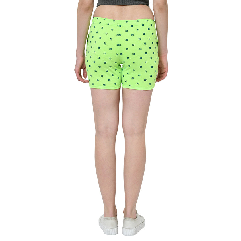 Mack Jonney Green Color Shorts For Women