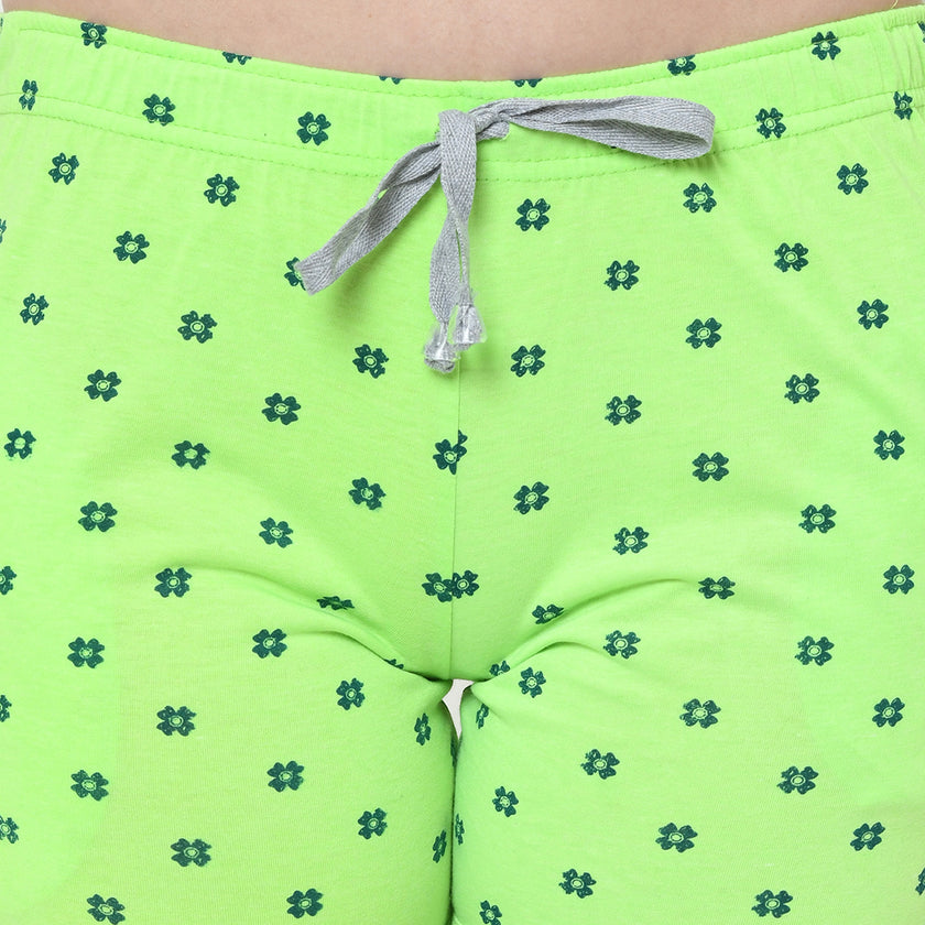 Mack Jonney Green Color Shorts For Women