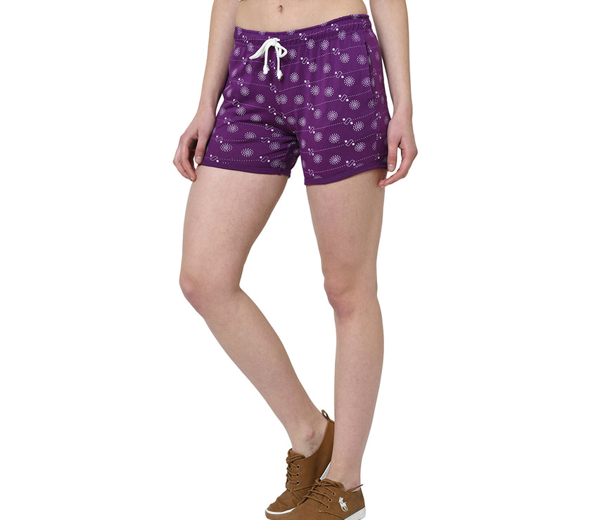 Mack Jonney Purple Color Shorts For Women